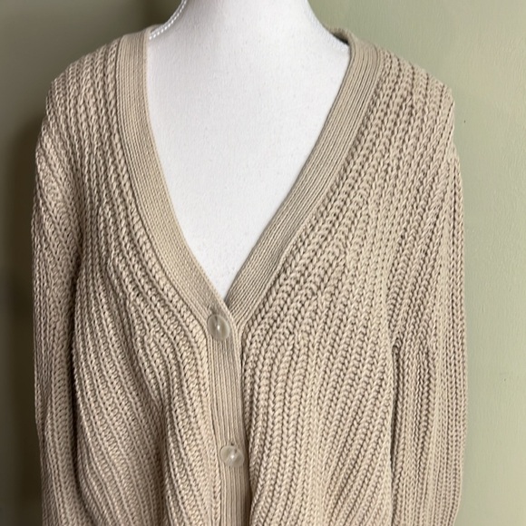 Haven Well Within chunky knit v-neckline button down sweater cardigan,size large - Picture 12 of 12